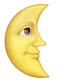 Last Quarter Moon With Face Emoji (Apple/iOS Version)