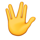 Raised Hand With Part Between Middle And Ring Fingers Emoji Icon