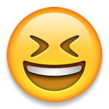 Smiling Face With Open Mouth And Tightly-closed Eyes Emoji (Apple/iOS Version)