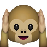 Hear-no-evil Monkey Emoji (Apple/iOS Version)