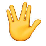 Raised Hand With Part Between Middle And Ring Fingers Emoji - Copy ...